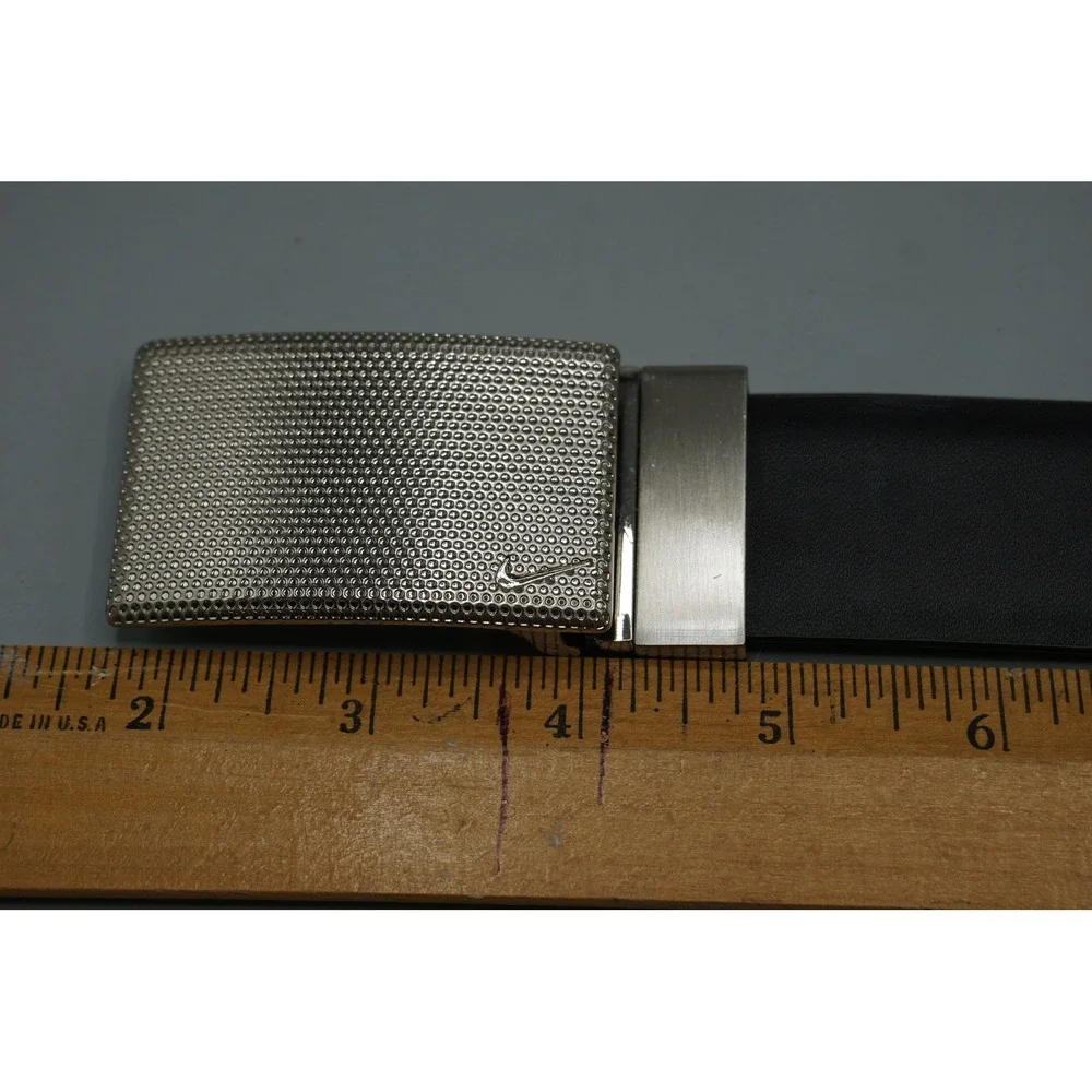 Nike Mens Reversible Golf Belt Black Brown Silver Plaque Buckle S 30-32 AB1022